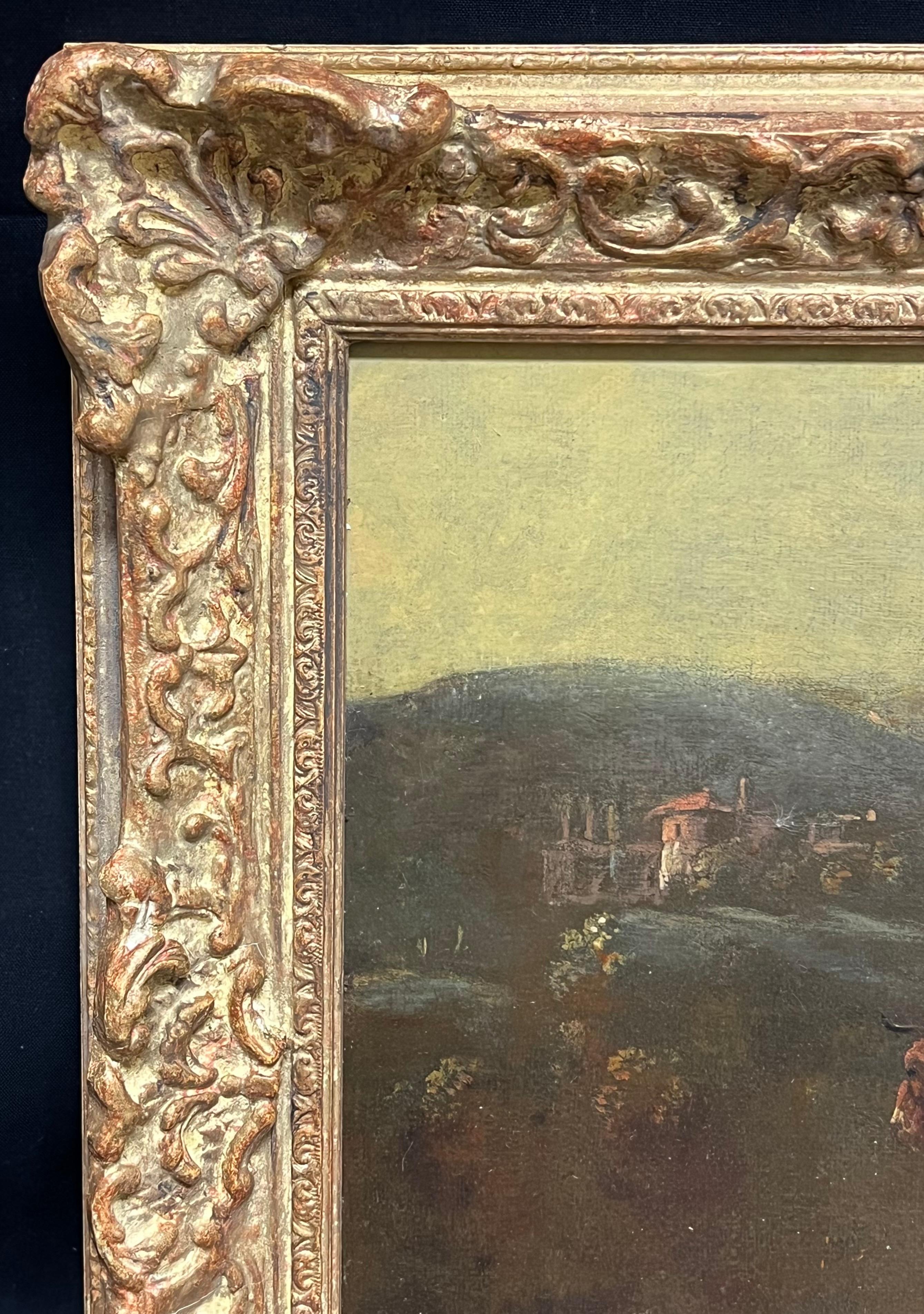 17th-Century Dutch Pastoral Scene Figures Cattle Goats in a Bucolic Landscape For Sale 1