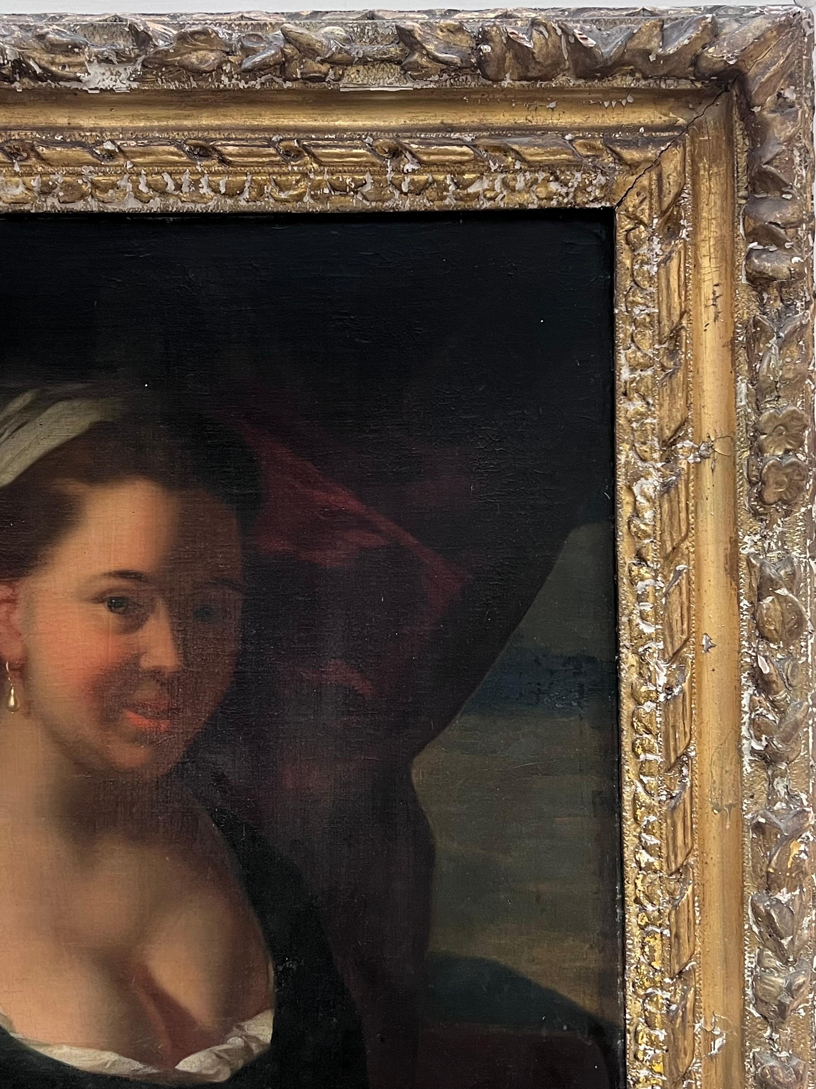 Fine 17th Century Dutch Old Master Oil Painting Mother & Young Children Reading For Sale 6