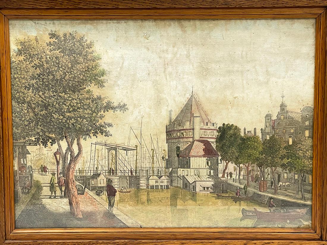Dutch Optical Print with Illumination, Amsterdam 18th Century In Good Condition For Sale In Delft, NL