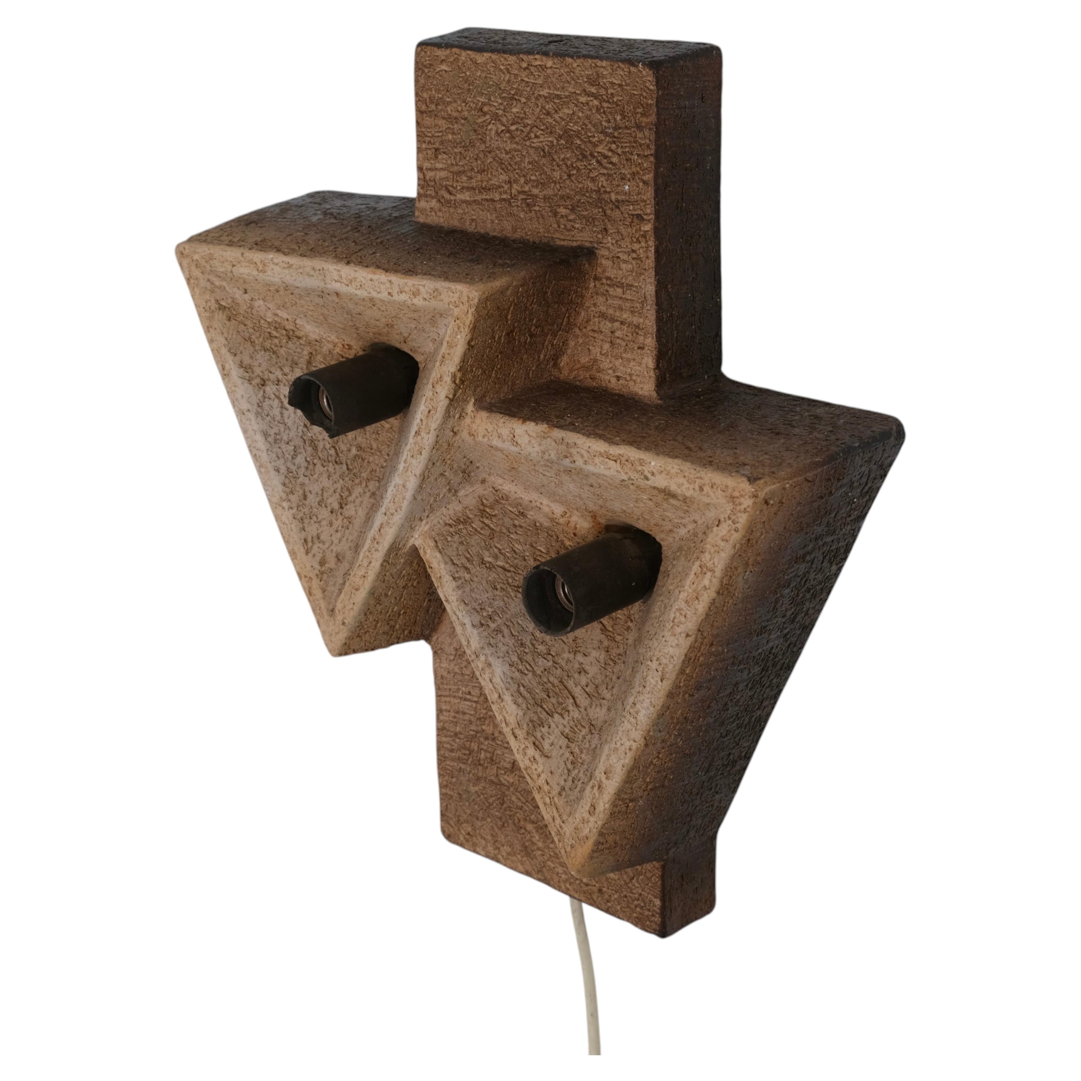 Dutch Organic Form Ceramic Wall Sconce, 1960s