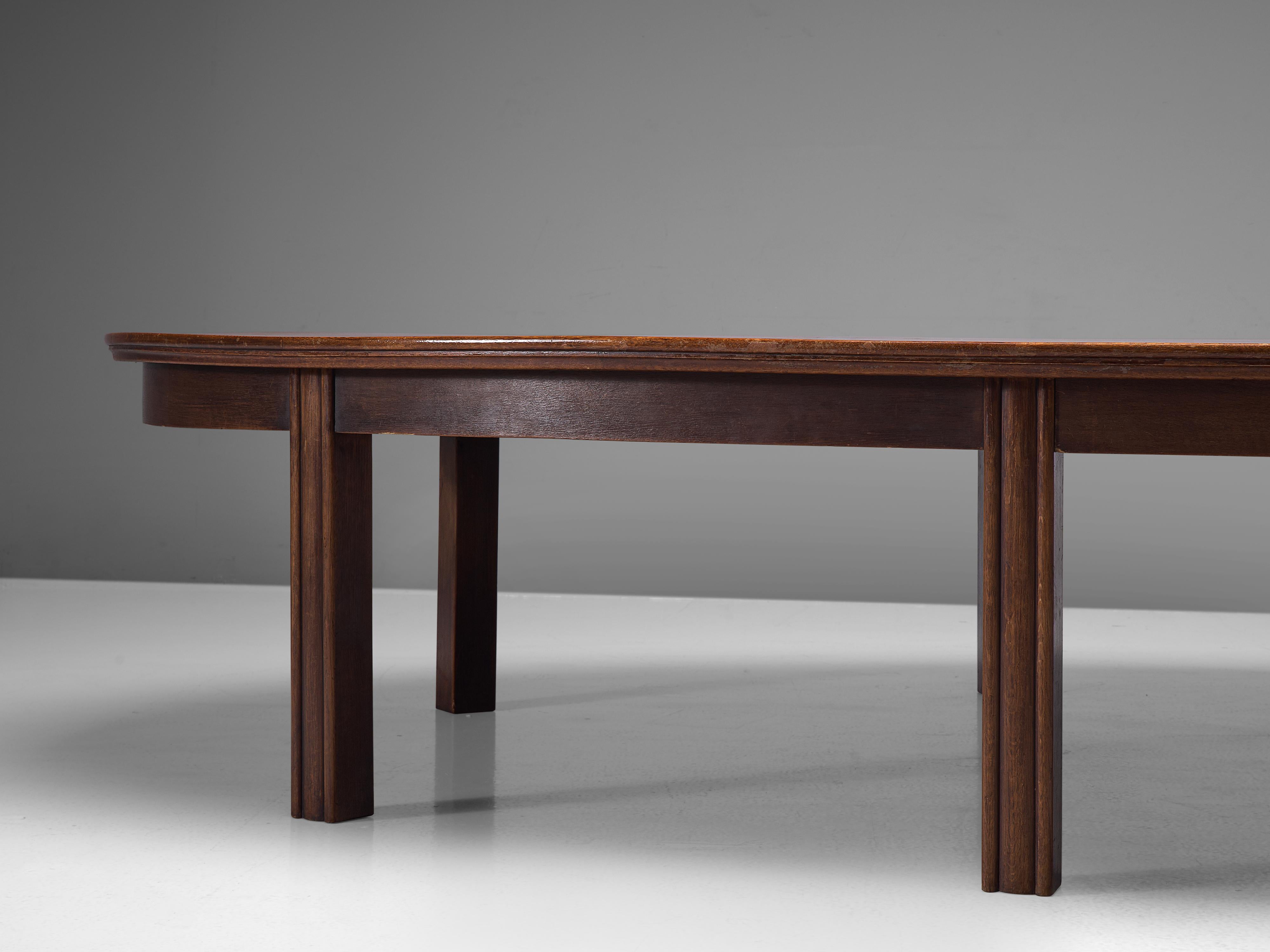 Dutch Oval-Shaped Conference Table in Stained Oak 3