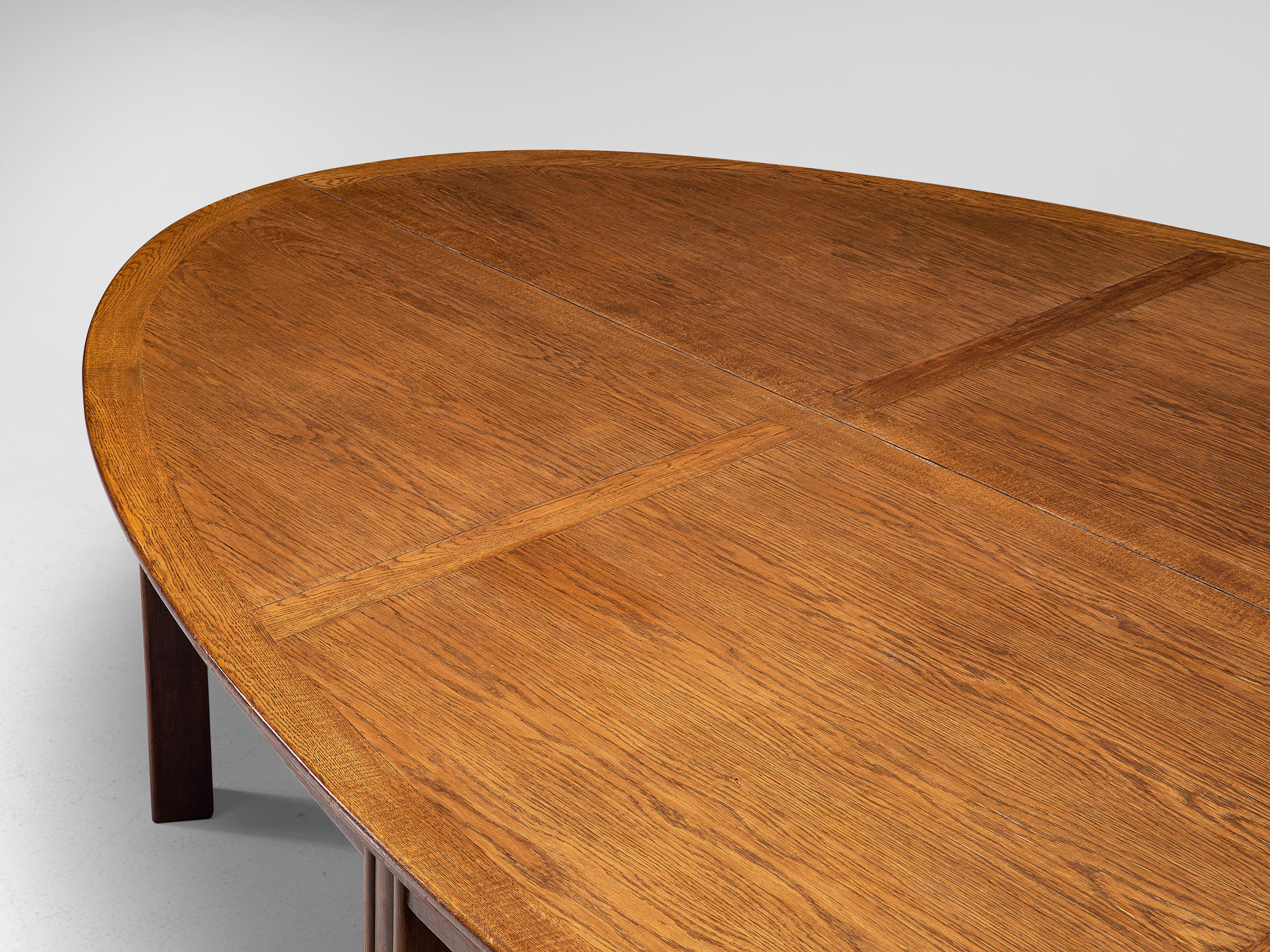 Dutch Oval-Shaped Conference Table in Stained Oak 4
