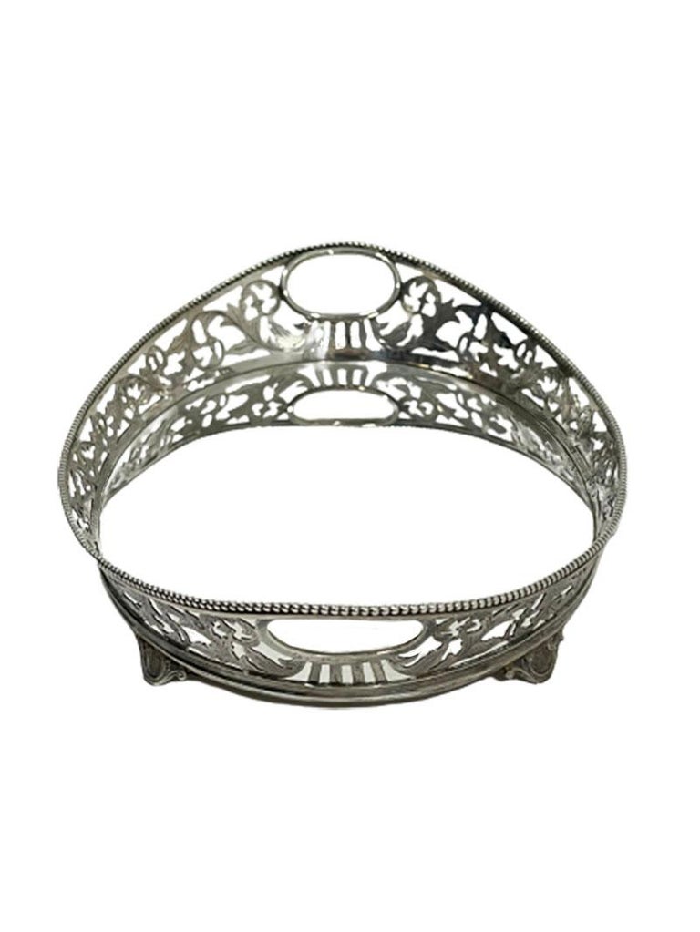 Dutch Oval Silver Tray by W. Brehm, 1920 For Sale at 1stDibs