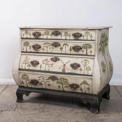 Dutch Painted Bombe Commode