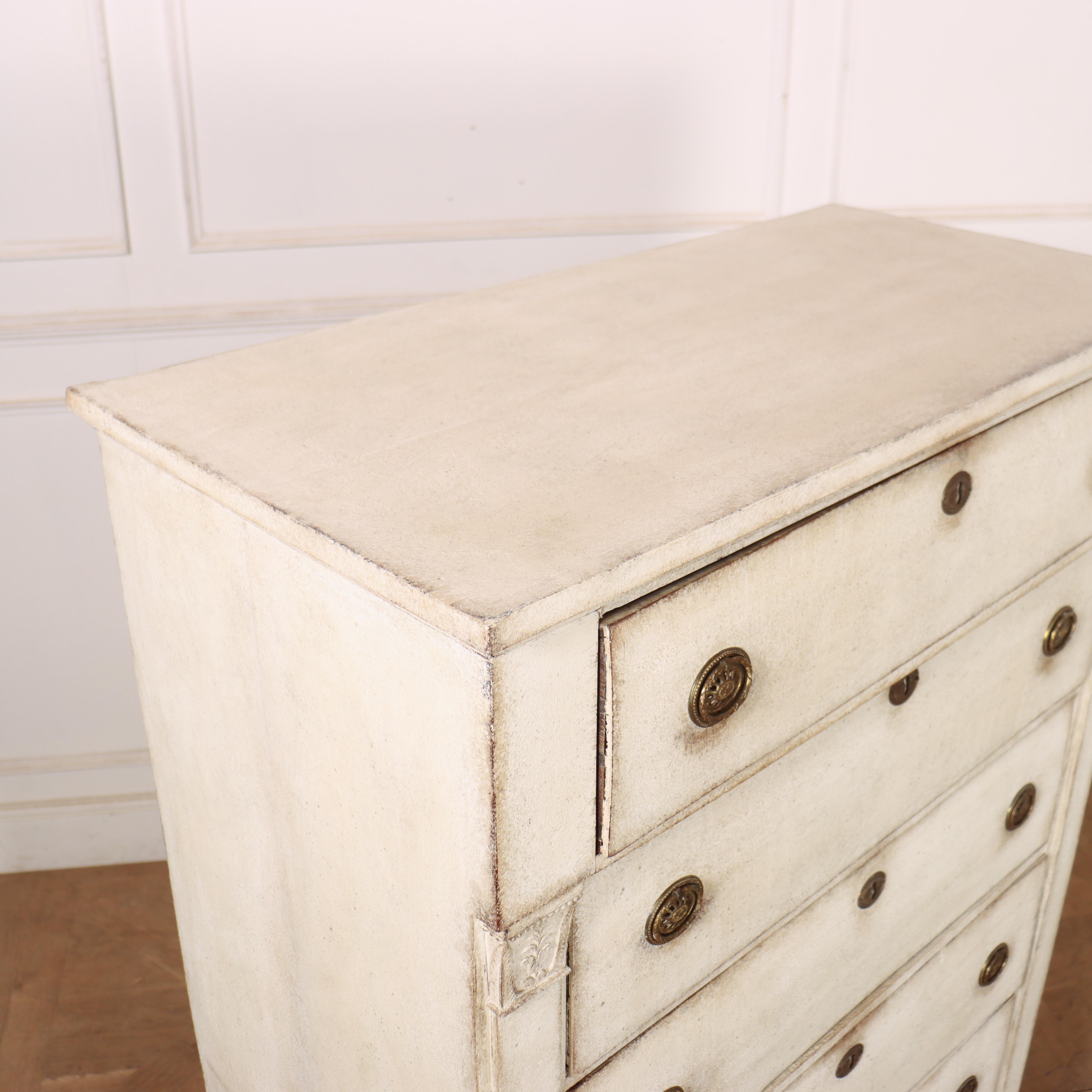 Dutch Painted Tall Boy Chest of Drawers im Angebot 4