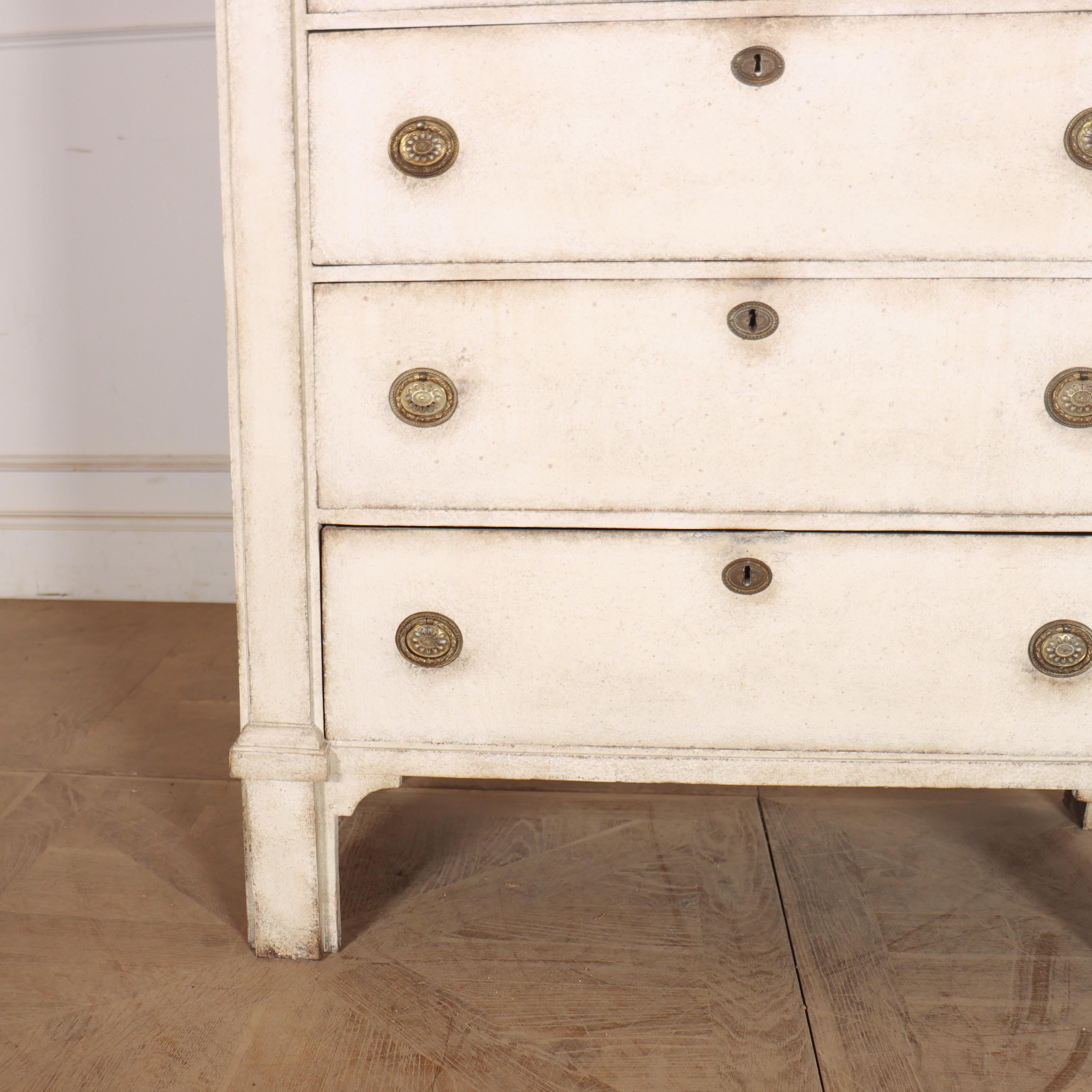 Dutch Painted Tall Boy Chest of Drawers (Gemalt) im Angebot