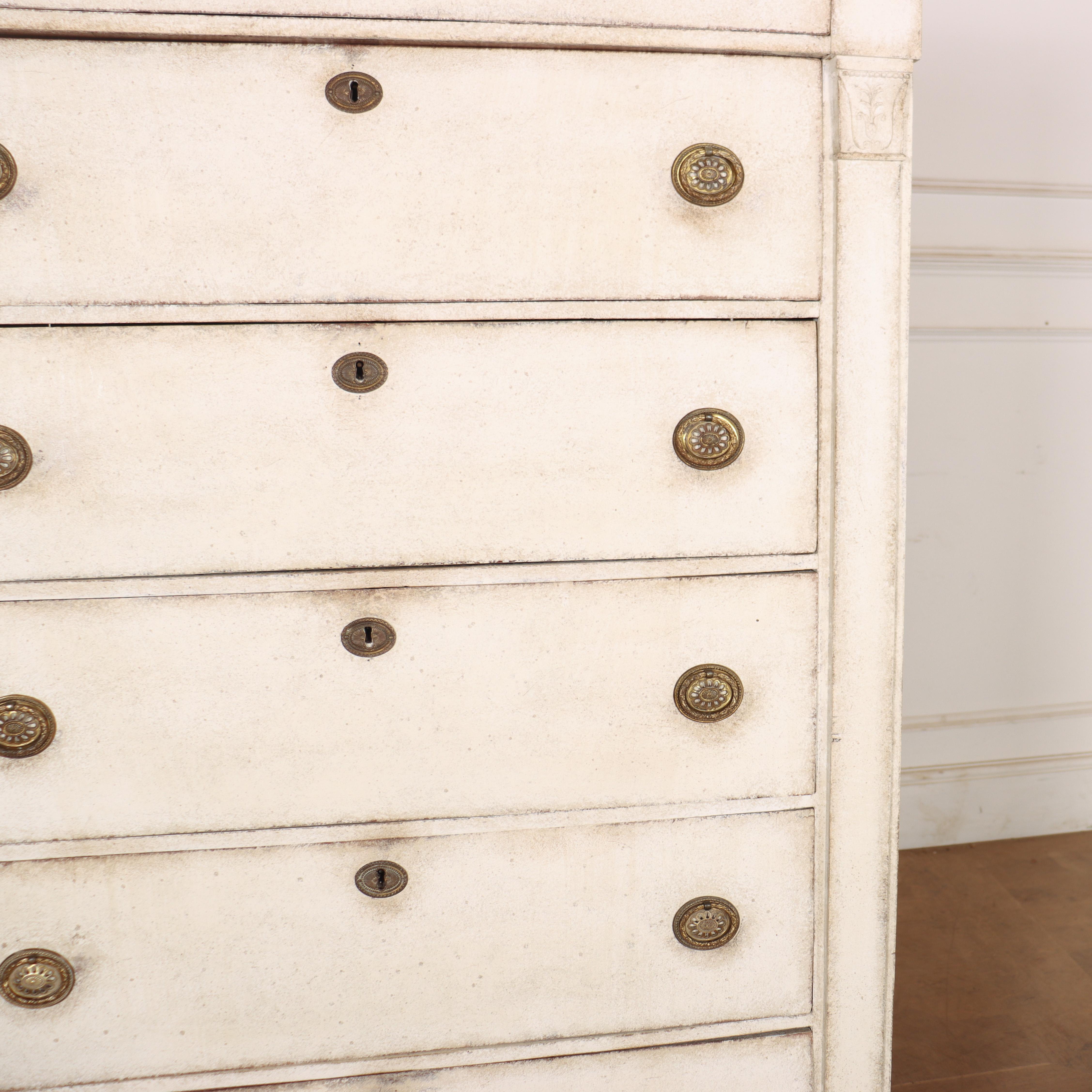 Dutch Painted Tall Boy Chest of Drawers im Angebot 1