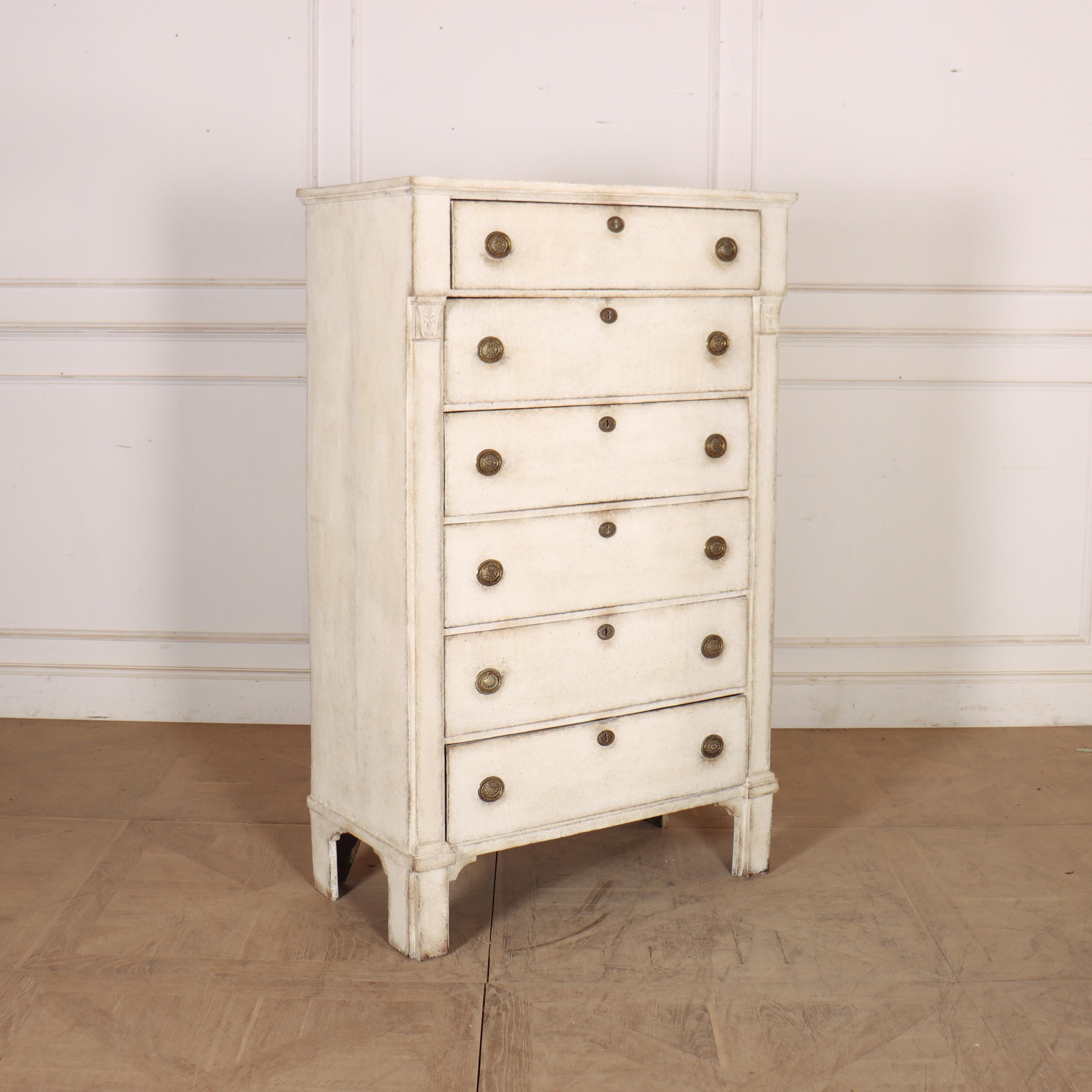 Dutch Painted Tall Boy Chest of Drawers im Angebot 2