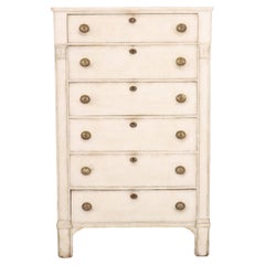 Antique Dutch Painted Tall Boy Chest of Drawers