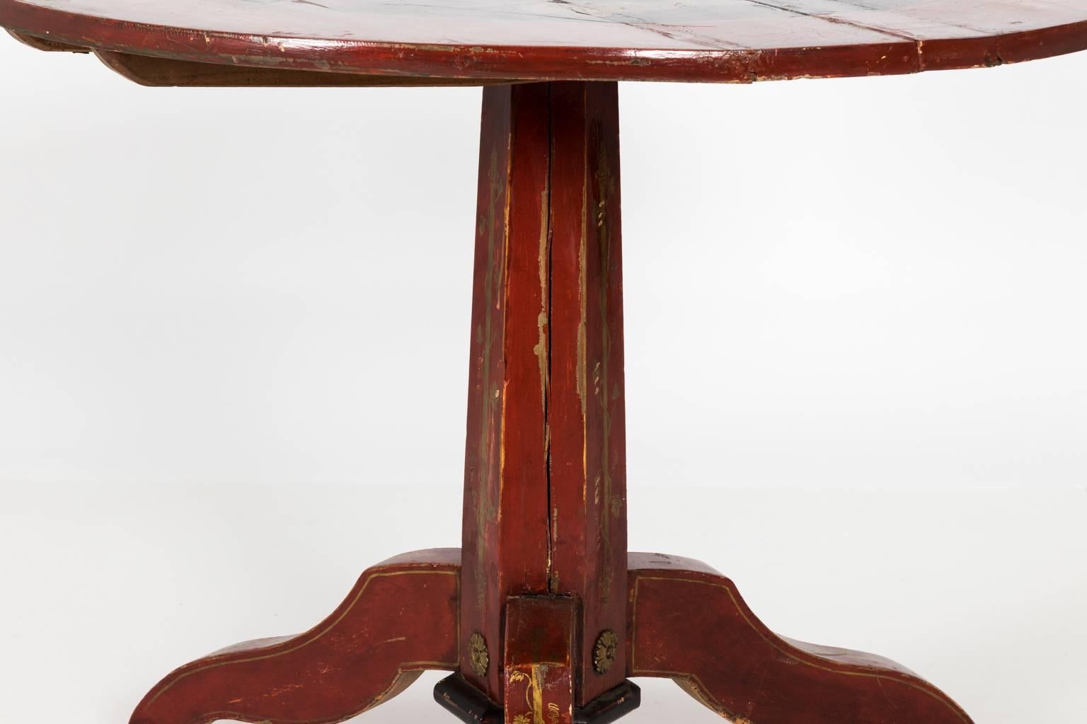 20th Century Dutch Painted Tiltop Table For Sale