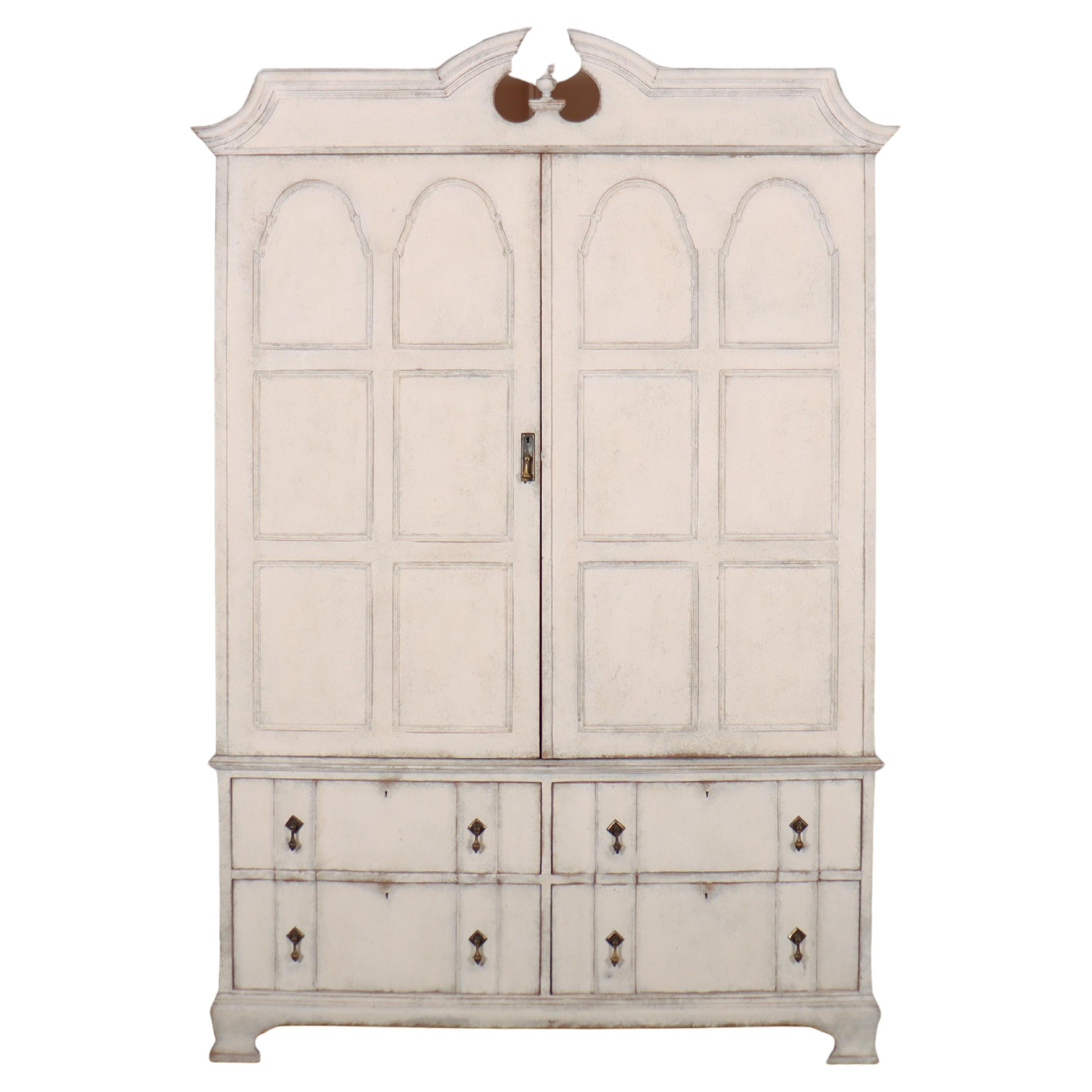 Dutch Painted Wardrobe For Sale