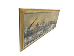 Dutch Painter Wim (Willem) Bos (1906-1974) Rotterdam harbour