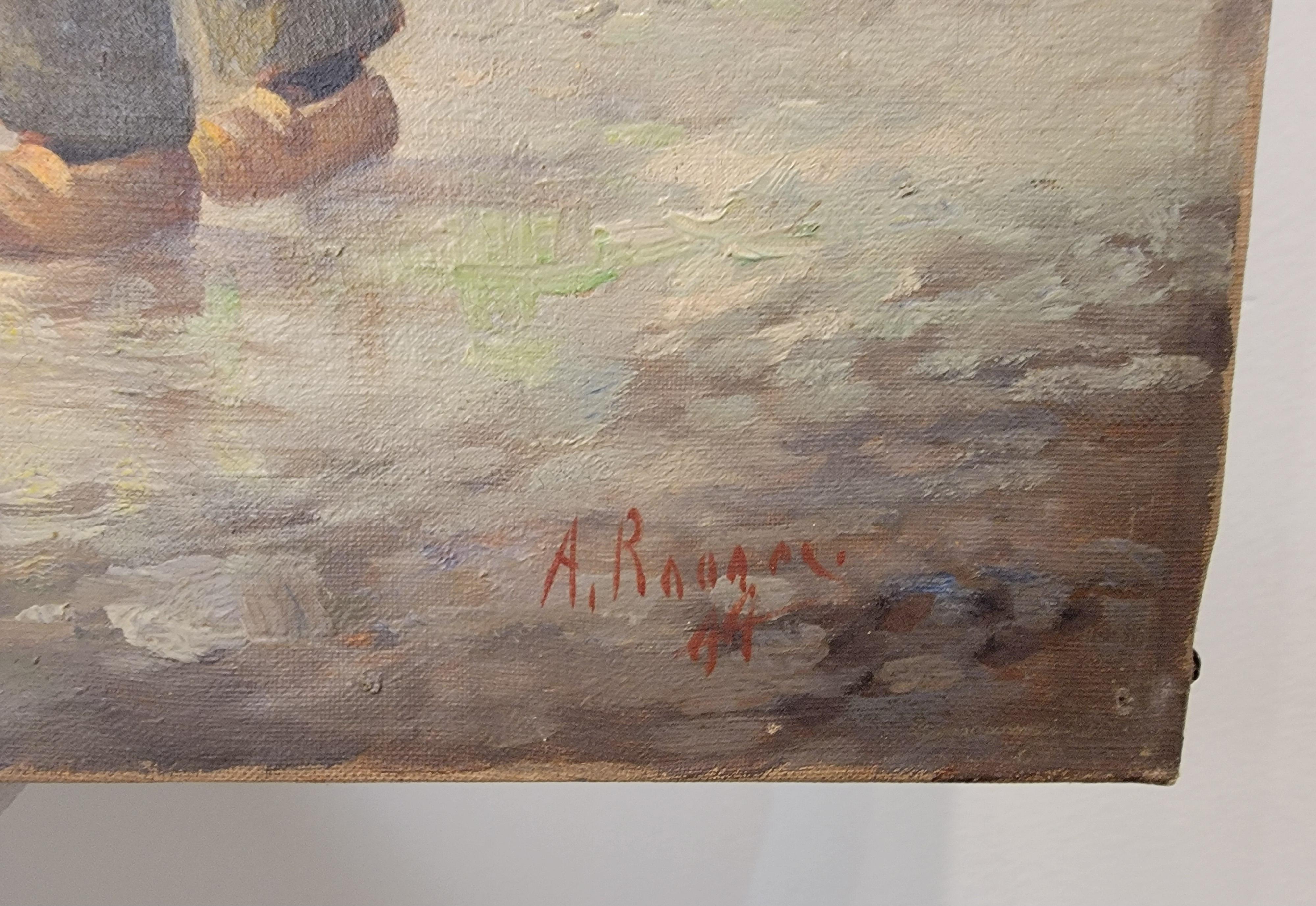 20th Century Dutch Painting Children with Flowers Circa. 1900 For Sale