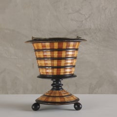 Dutch Parcel, Ebonized Bucket with Brass Liner, 19Th C