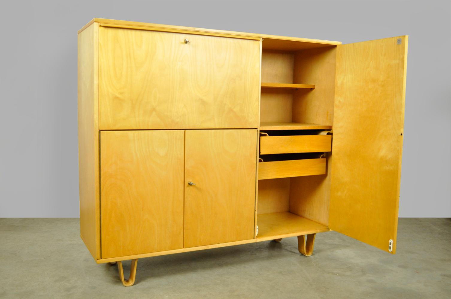 Mid-20th Century Dutch Pastoe birch series sideboard – secretaire CB01 by Cees Braakman, 1960s For Sale