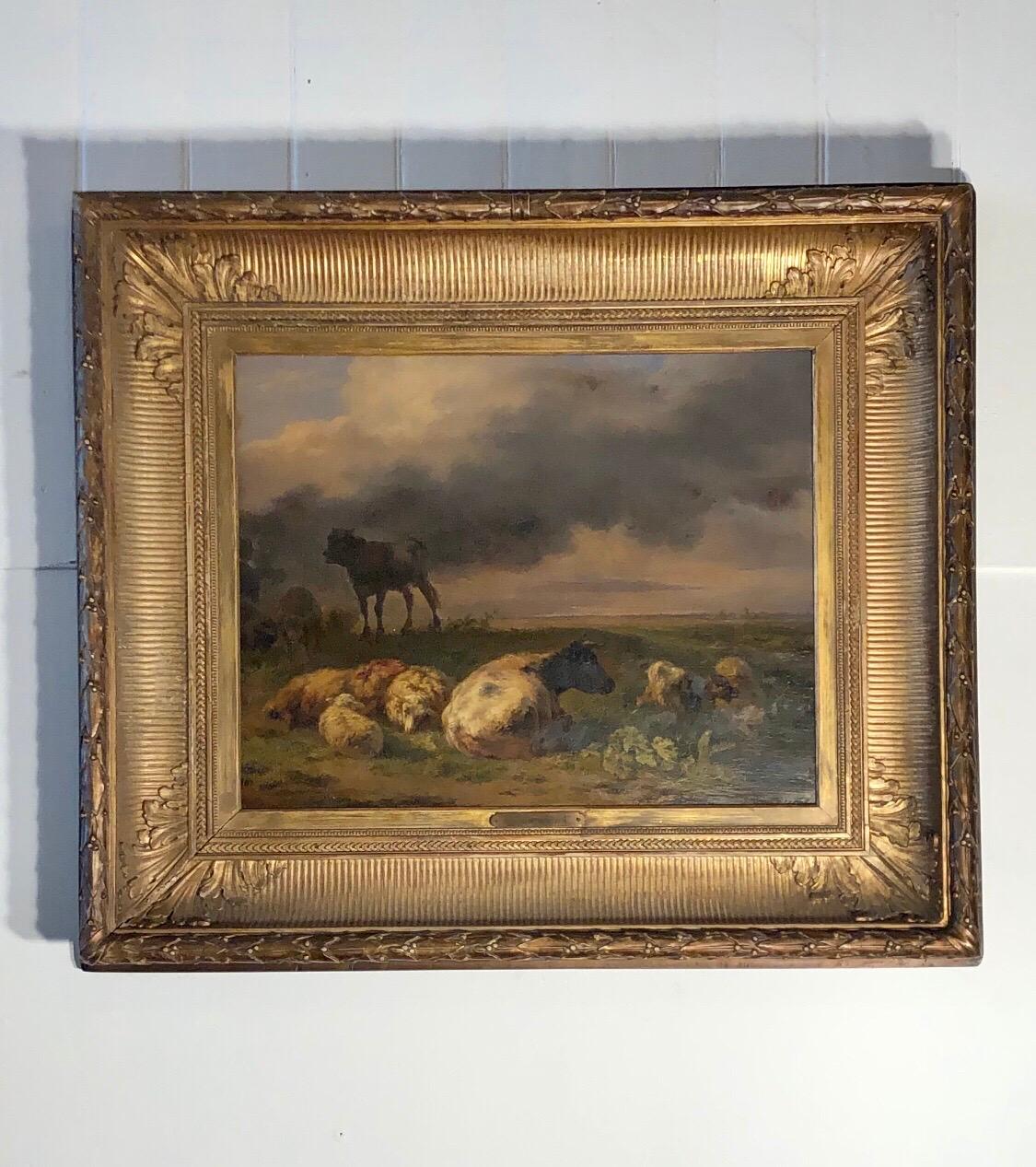 Dutch Pastoral Painting on Board by Balthasar Paul Ommeganck 5