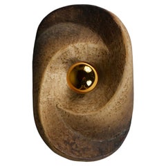 Dutch Pebble Shape Table or Wall Lamp in Ceramic, 1970s