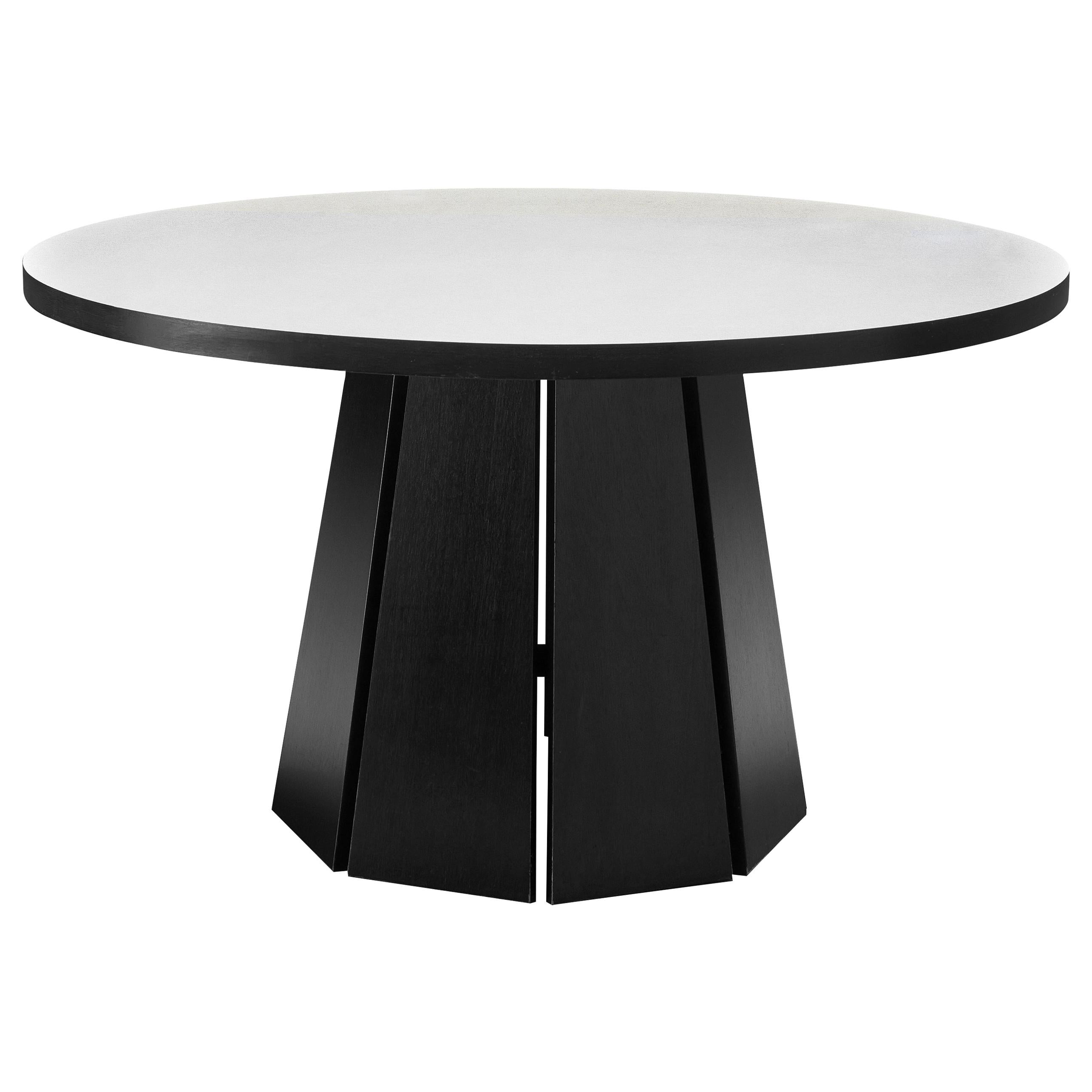 Table de salle à manger Pastoe en bois laqué noir et blanc