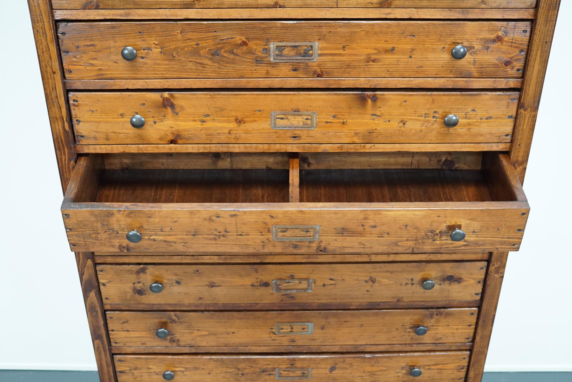 Dutch Pine Apothecary Cabinet, 1940s 9