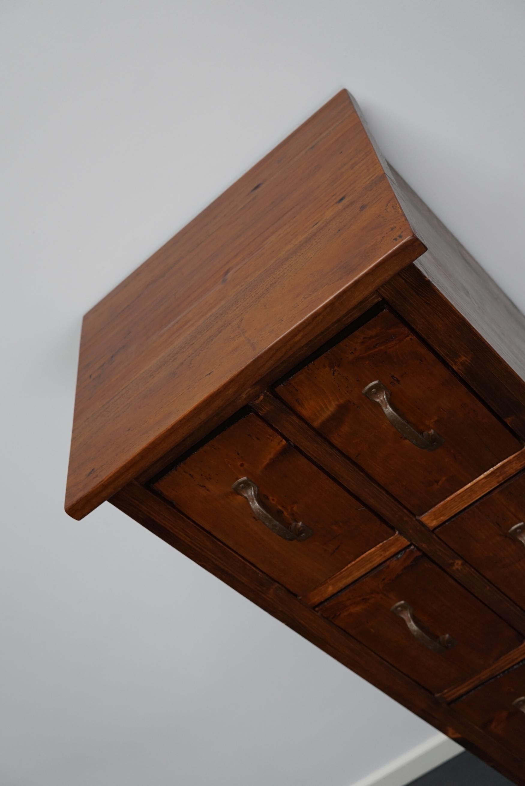 Dutch Pine Industrial Apothecary or Workshop Cabinet, 1930s 5