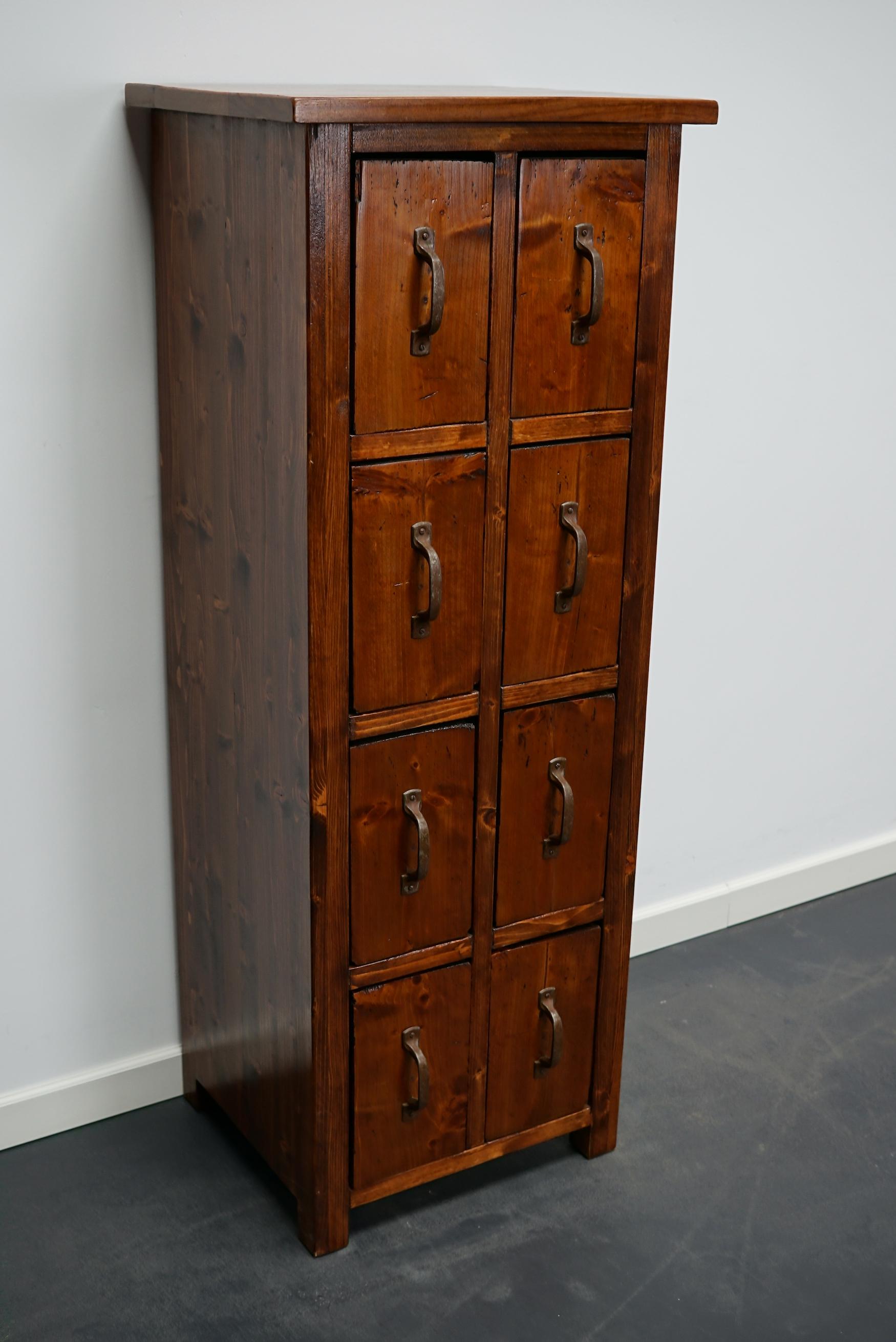 Dutch Pine Industrial Apothecary or Workshop Cabinet, 1930s 6