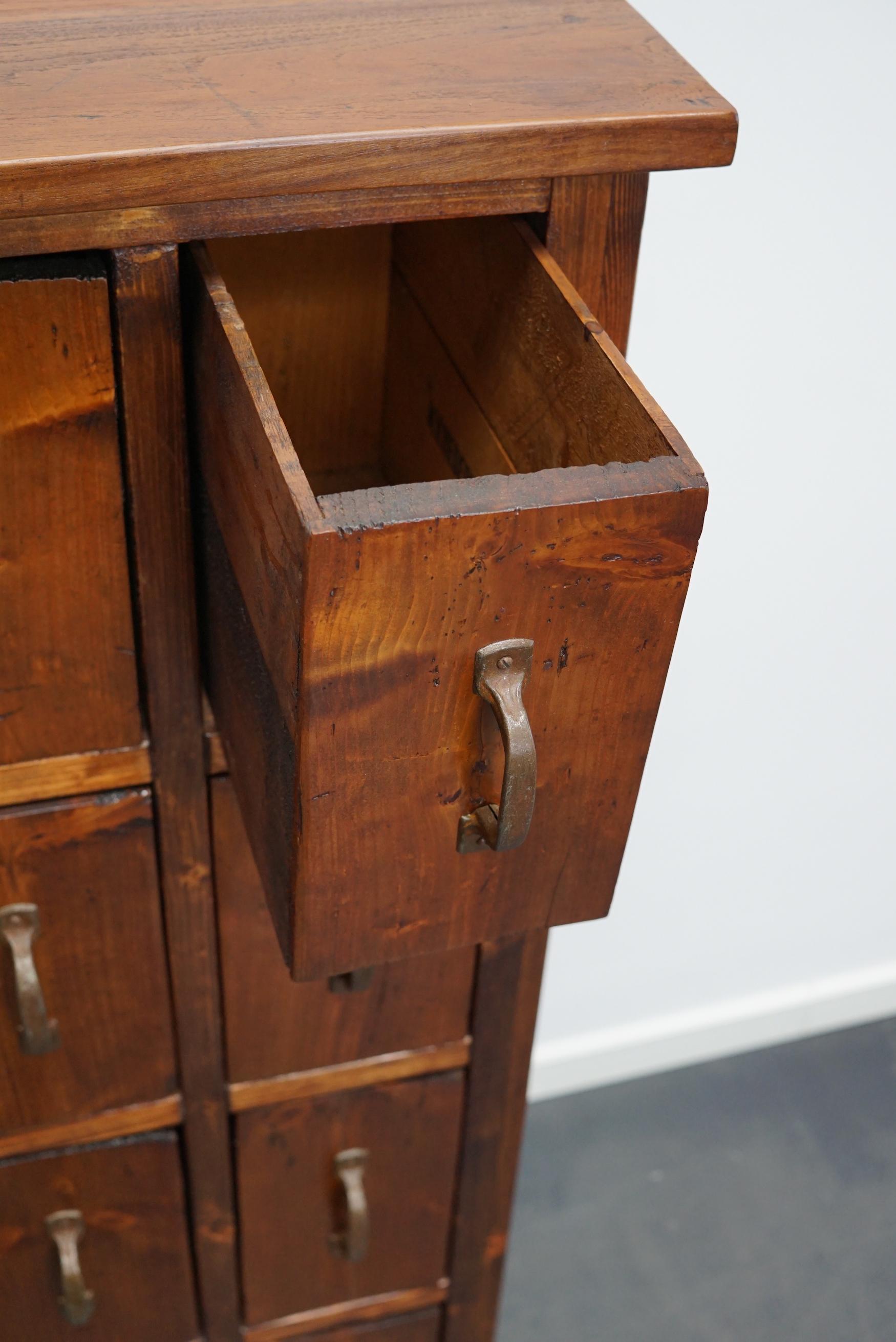 Dutch Pine Industrial Apothecary or Workshop Cabinet, 1930s 8