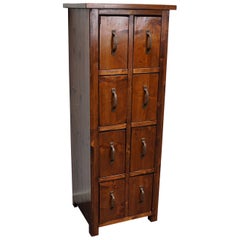 Used Dutch Pine Industrial Apothecary or Workshop Cabinet, 1930s