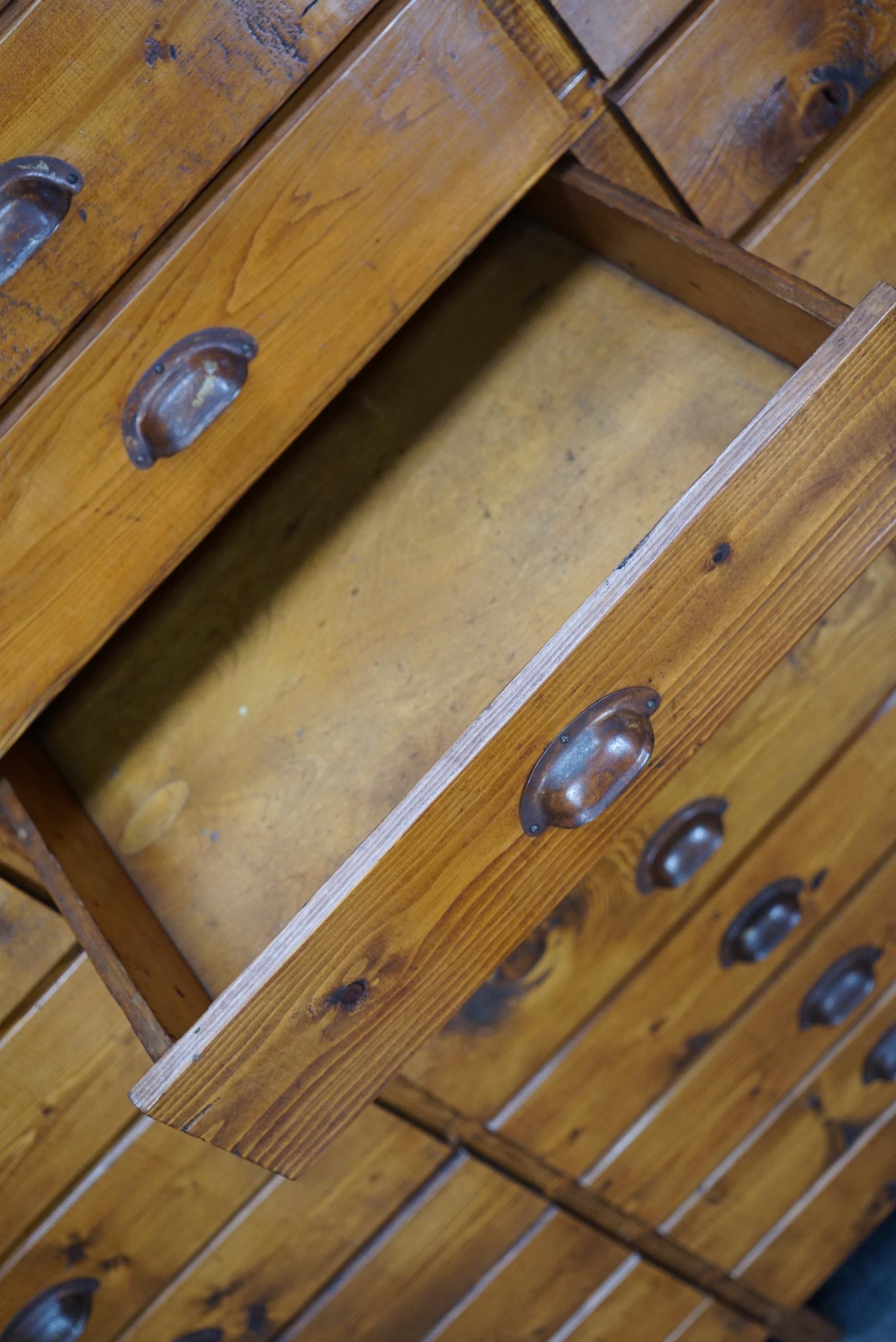 Dutch Pine Industrial Apothecary / Workshop Cabinet, 1950s For Sale 8