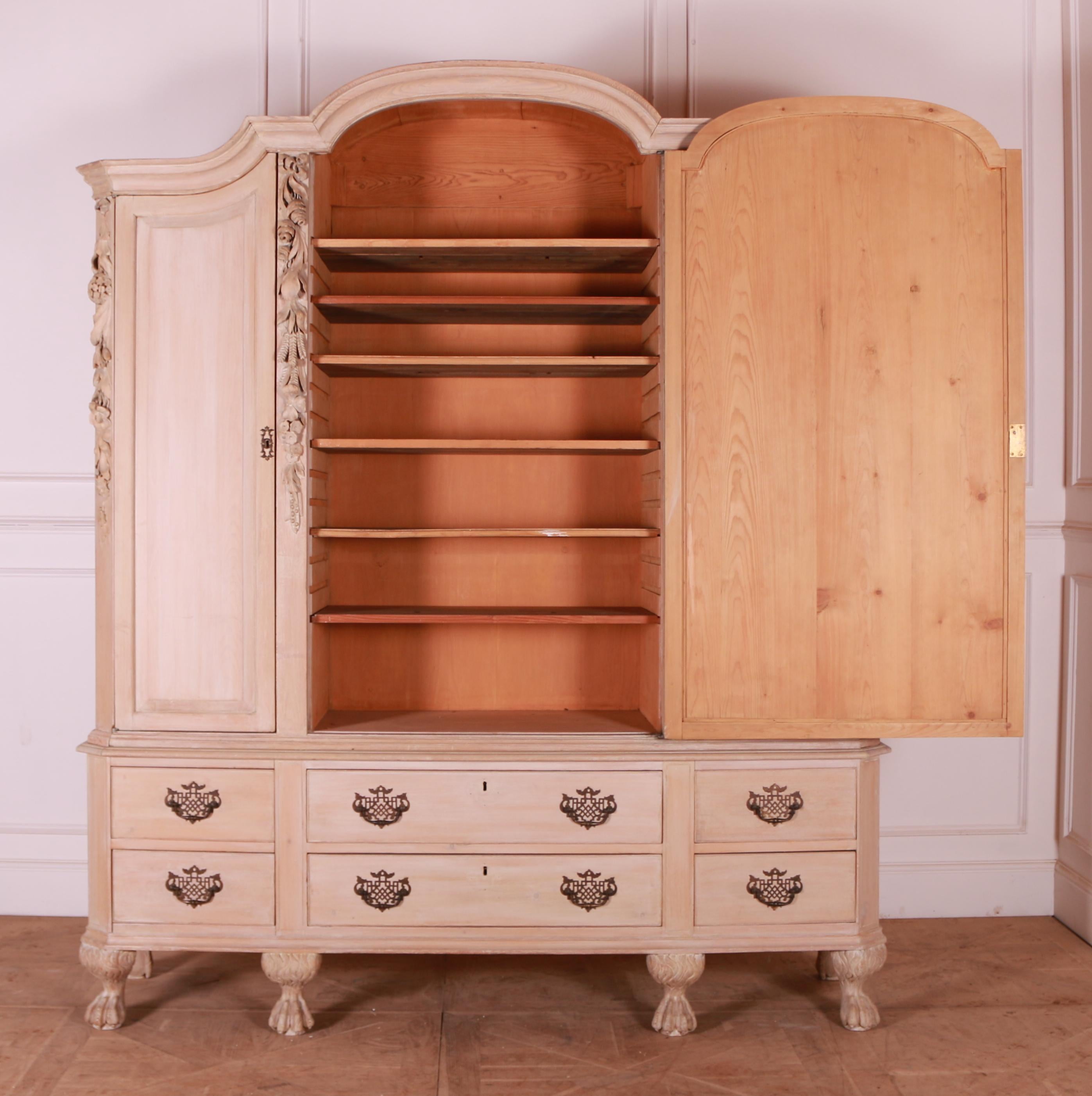 Dutch Pine Linen Cupboard For Sale at 1stDibs