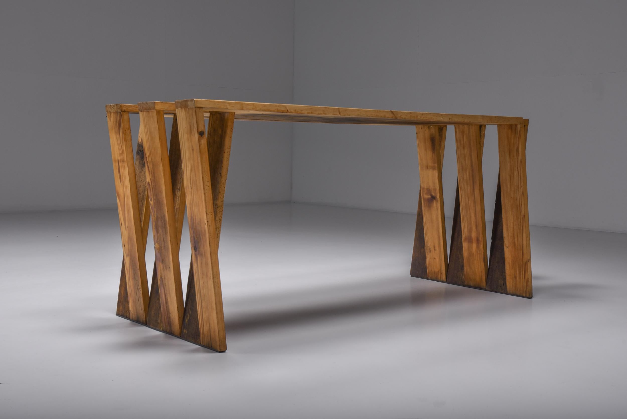 Dutch Pine Modular Puzzle Dining Tables, mid century modern  7
