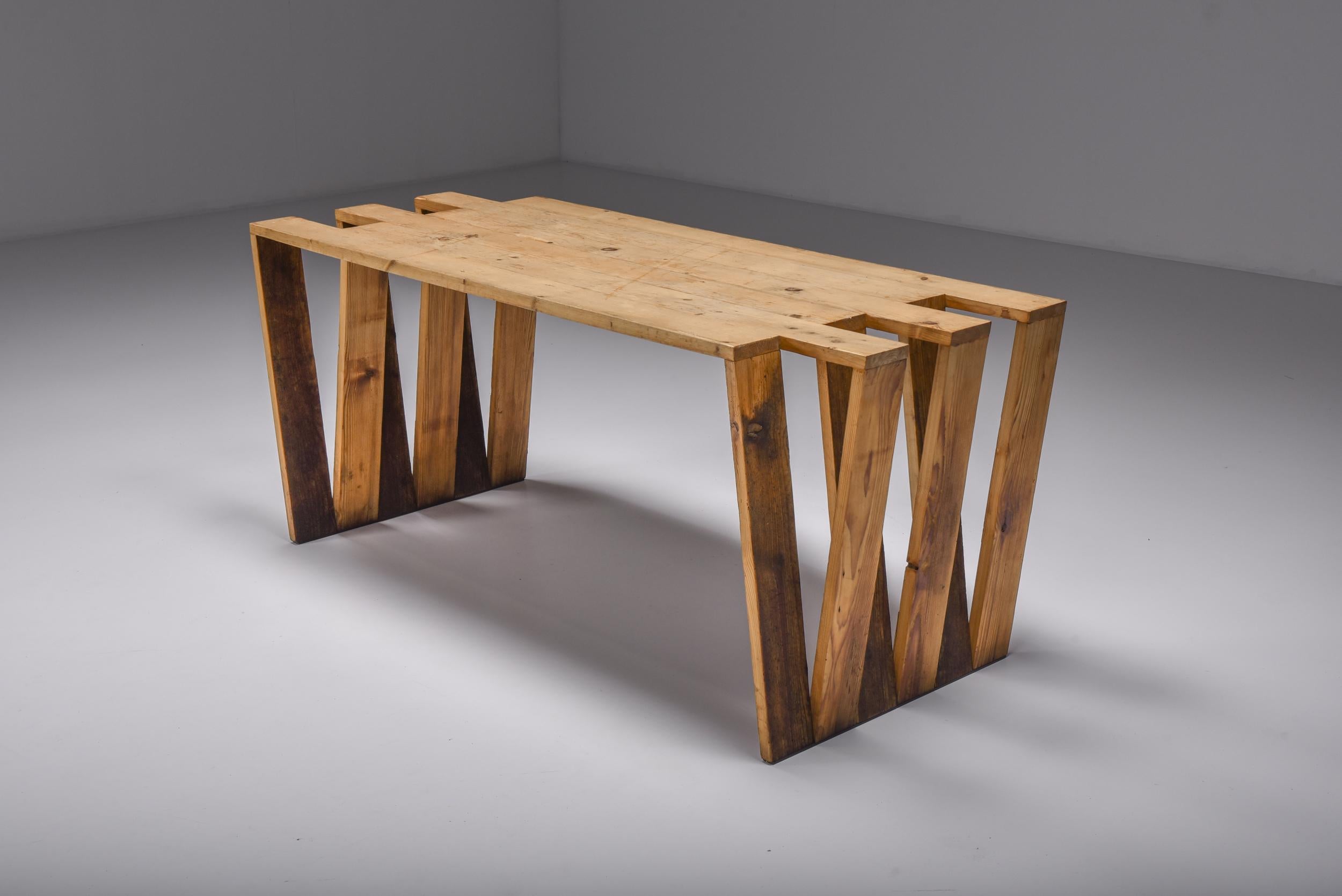 Dutch Pine Modular Puzzle Dining Tables, mid century modern  8