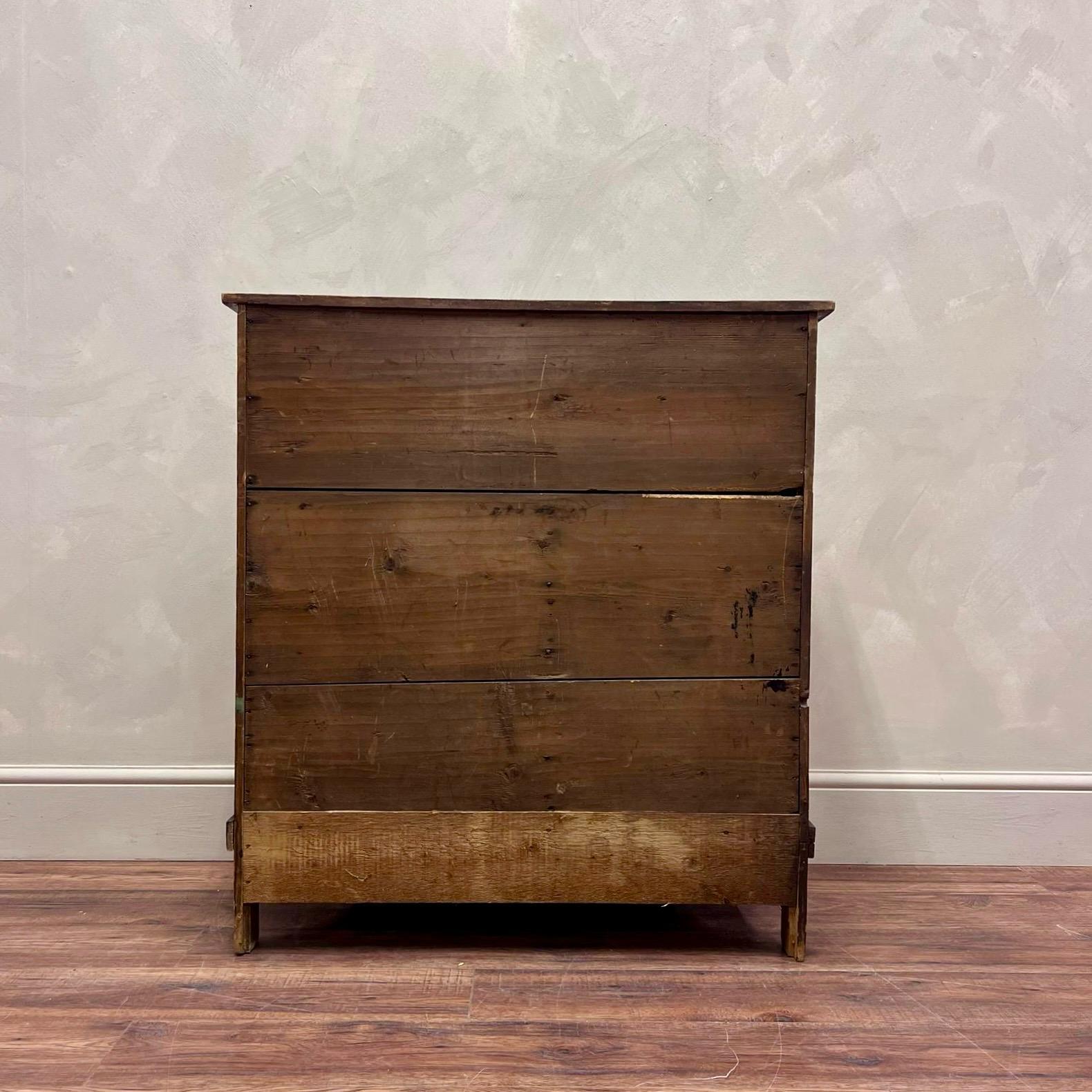 Dutch Pine Roll Top Cabinet Country House Style Original Scumbled paint C1900 For Sale 6