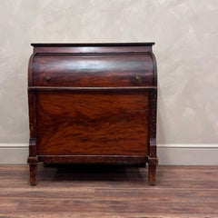 Dutch Pine Roll Top Cabinet Country House Style Original Scumbled paint C1900