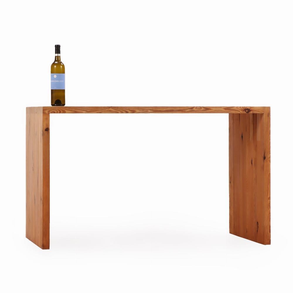 Brutalist Dutch Pine Waterfall Desk, C. 1970. For Sale