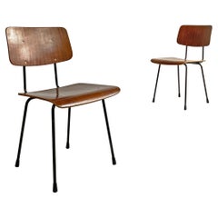Dutch Plywood and Steel Chair by AR Cordemijer for Gispen, c.1950