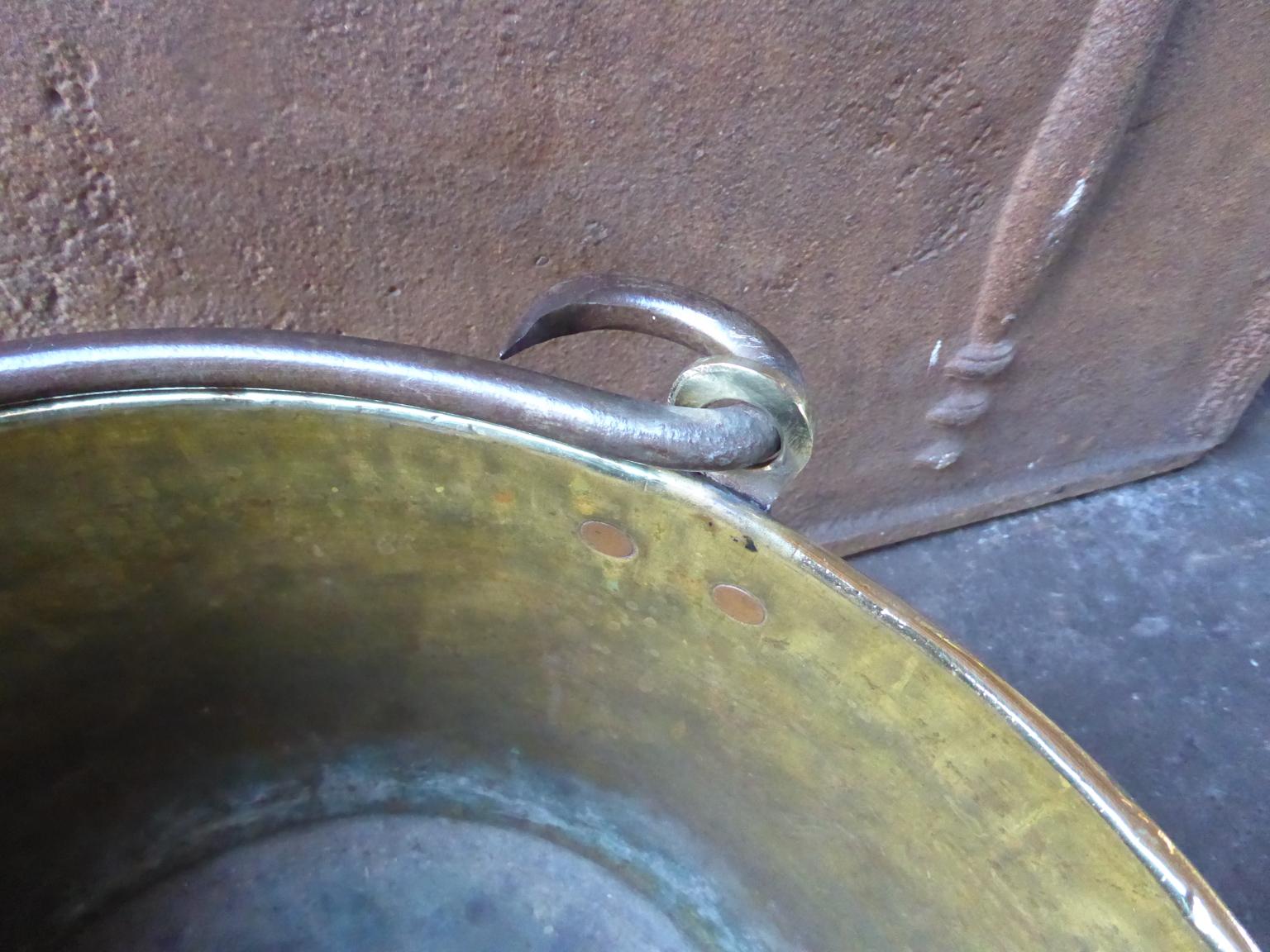 18th Century and Earlier Dutch Polished Brass Log Holder, 18th Century