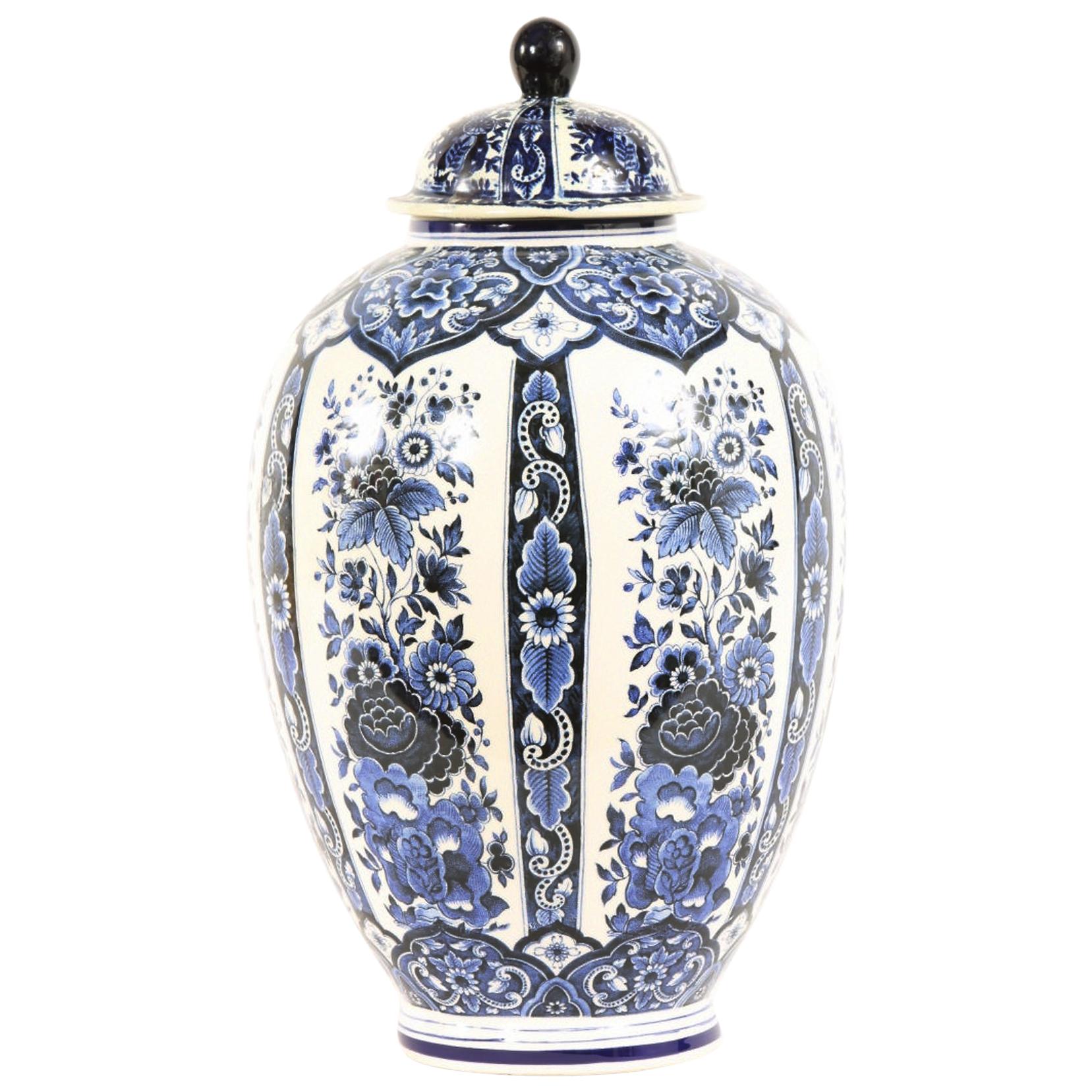 Dutch Porcelain Covered Decorative Urn