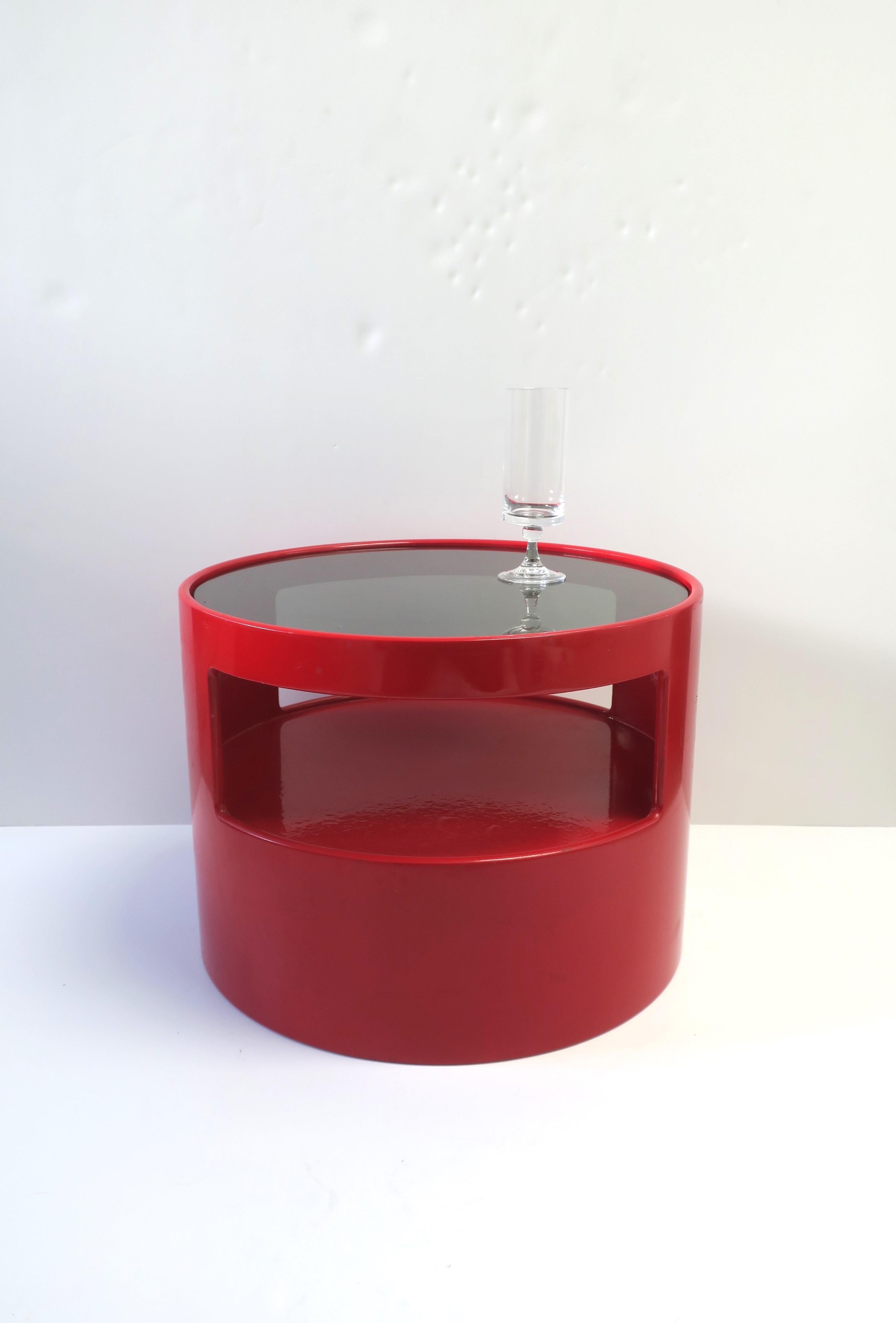 Post-Modern Dutch Postmodern Red Side Drinks Table w/Shelf by Erik van Buijtenen for Nebu For Sale