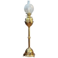 Dutch Pressed Brass Oil Lamp