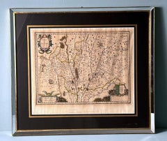 Dutch Print “Description Du Blaisois” In Italian Frame With Mirrors