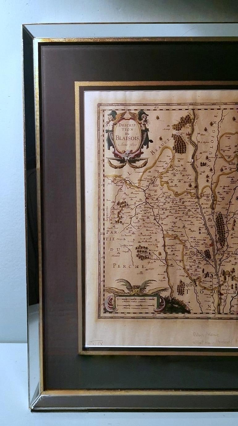 Gravé Description du Blaisois dans un cadre italien avec miroirs en vente