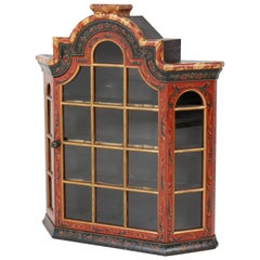 Dutch Provincial Hindelopen Painted Wall Cabinet, 1930s