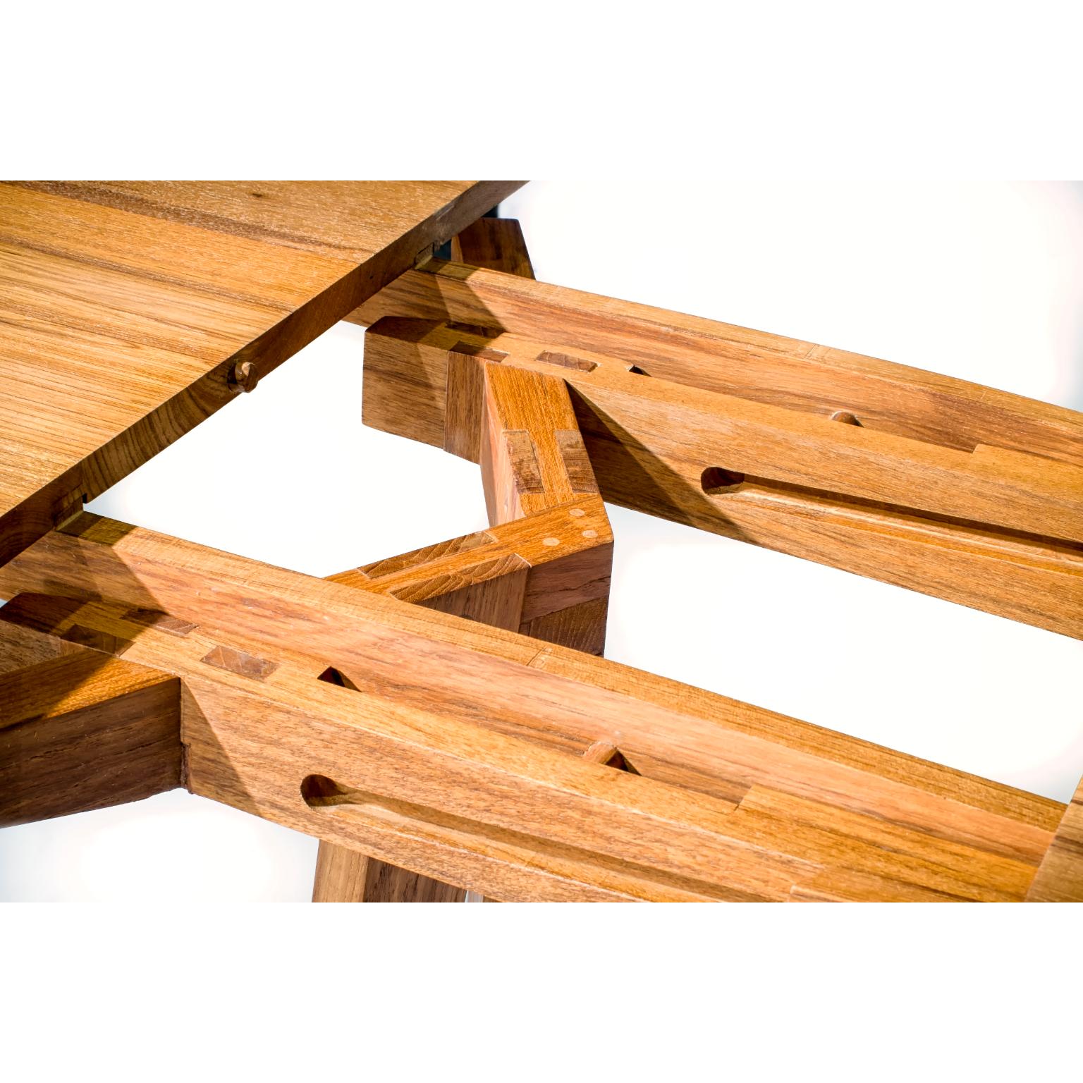Table coulissante hollandaise en bois dur avec menuiserie japonaise et esthétique danoise en vente 2