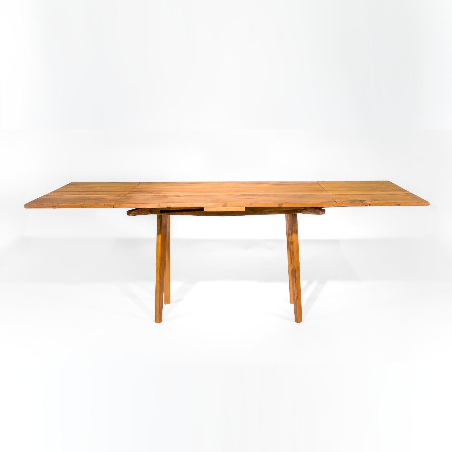 During a residence in Kyoto, Japan, studying Japanese wood joinery, One of Figure Grounds' Founding Partners, Tyler Putnam, struck inspiration for this table. There was never enough space to host dinner parties in tiny apartments in modern