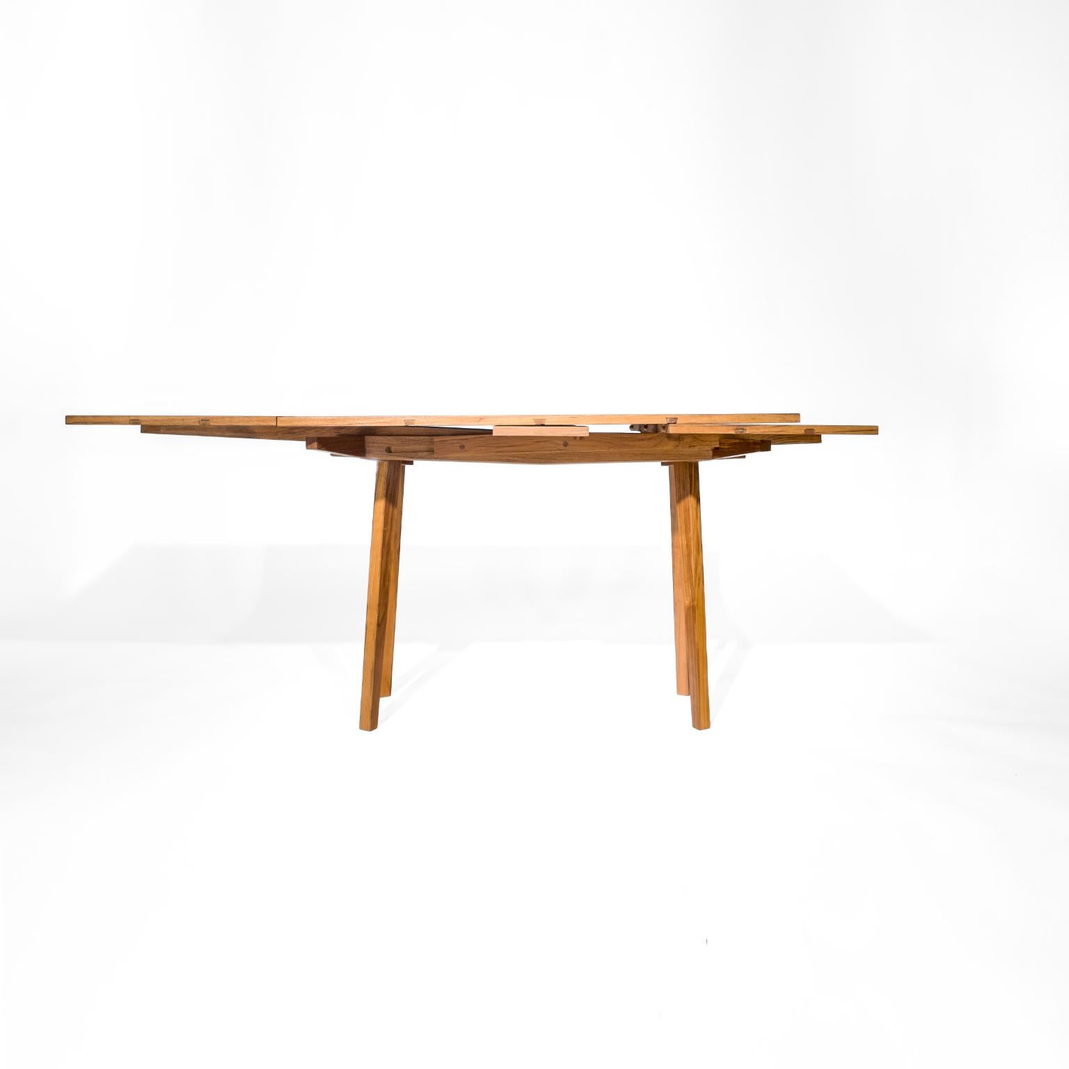 American Dutch Pull Out Table in Hardwood with Japanese Joinery and Danish Aesthetics For Sale