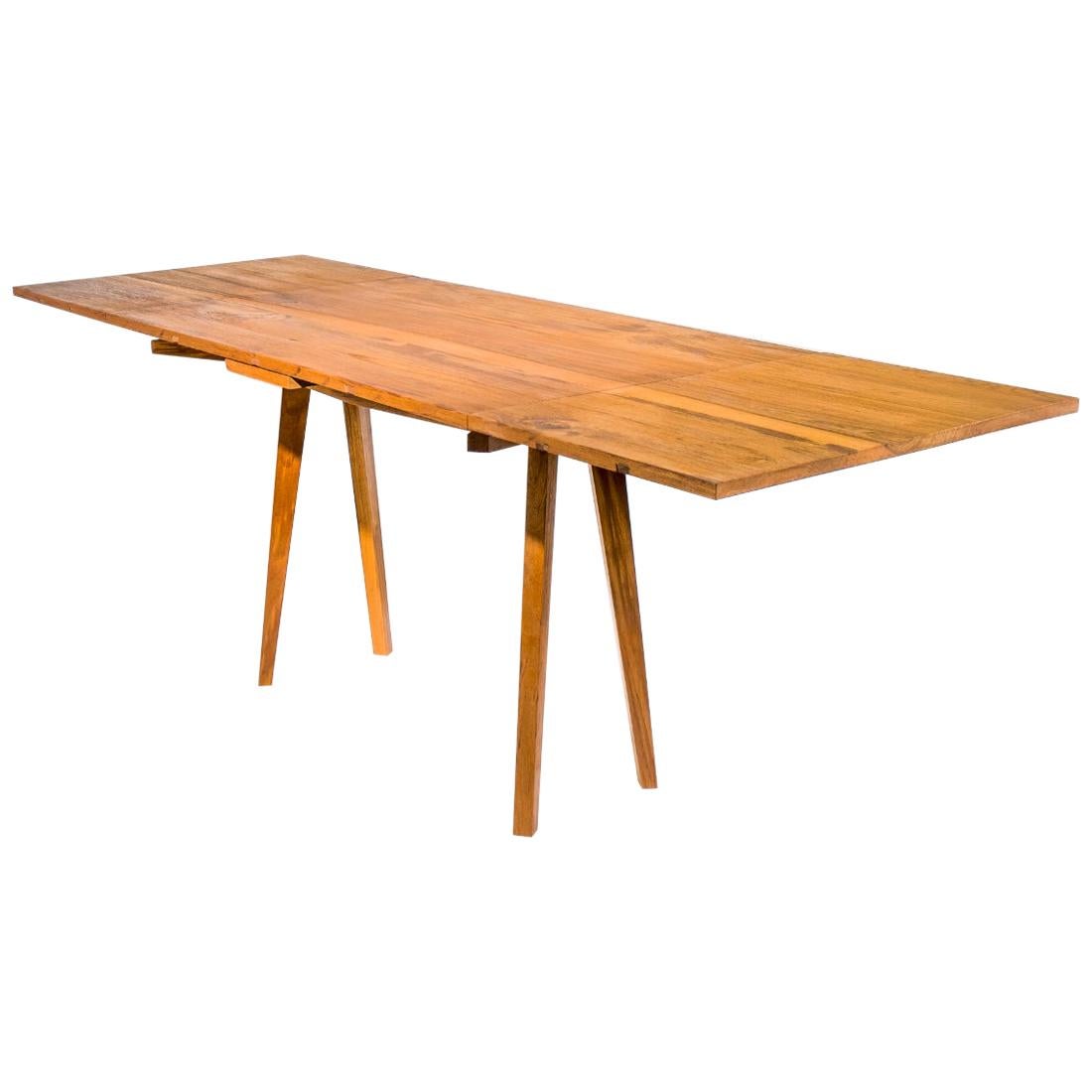 Dutch Pull Out Table in Hardwood with Japanese Joinery and Danish Aesthetics For Sale