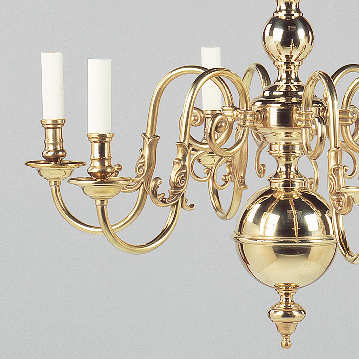 Regina Anna Lampadario in ottone Queen Anne olandese in vendita
