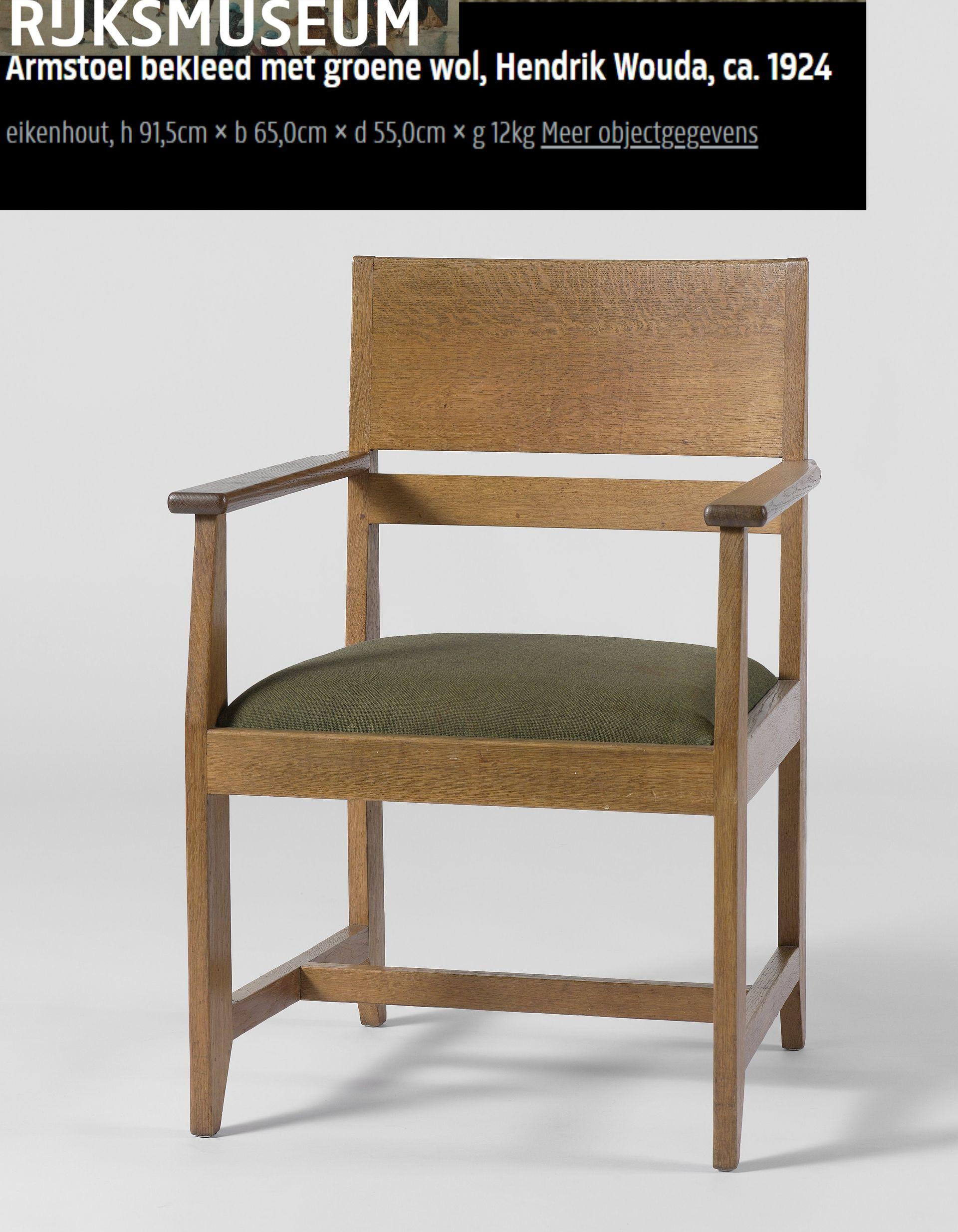 Dutch Rationalist Haagse School armchair by Hendrik Wouda for Pander For Sale 11