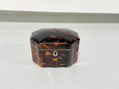 Dutch Regency Tortoiseshell, Bone & Silver Tea Caddy, Circa 1820