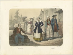Dutch Regional Costumes – North Holland and Zuyderzee Figures, c.1845